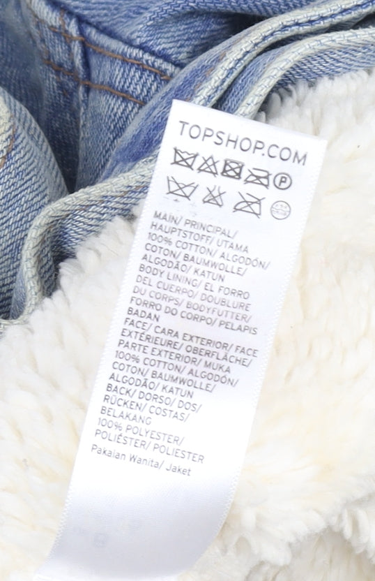 Womens UK Size 8 Topshop Blue Denim Jacket