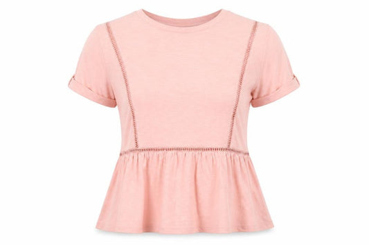 Womens UK Size 12 F&F Pink Tunic T-Shirt