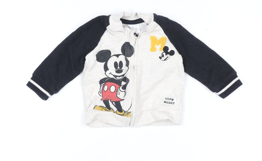 Disney Baby Unisex Beige Mickey Mouse Varsity Jacket 3-6 Months