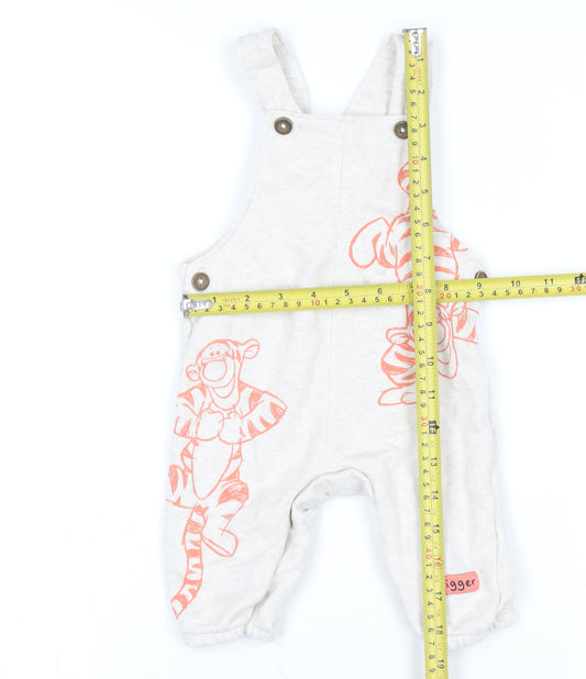 Disney Baby Unisex Beige Tigger Dungaree 3-6 Months Cotton Blend