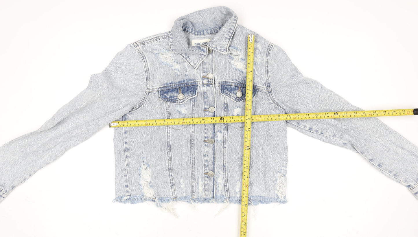 Womens UK Size S Clube Jeans Blue Basic Jacket
