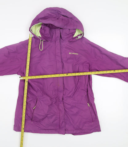 Columbia Women Purple XL Hooded Rain Coat Outdoor Jacket