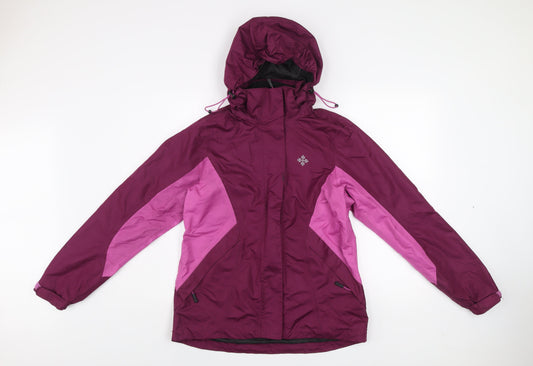 Crivit Women's Purple Waterproof Hooded Outdoor Jacket Size 12