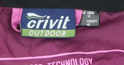 Crivit Women's Purple Waterproof Hooded Outdoor Jacket Size 12