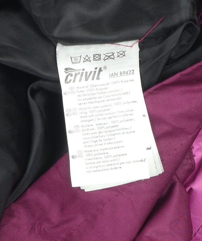 Crivit Women's Purple Waterproof Hooded Outdoor Jacket Size 12