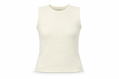 Womens UK Size S Abstract Ivory Vest Jumper