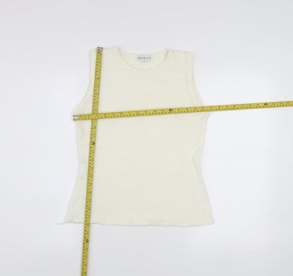 Womens UK Size S Abstract Ivory Vest Jumper