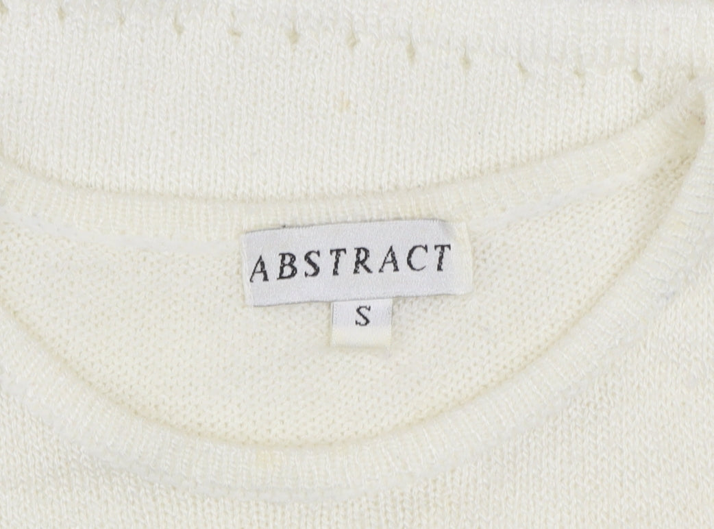 Womens UK Size S Abstract Ivory Vest Jumper