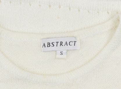 Womens UK Size S Abstract Ivory Vest Jumper