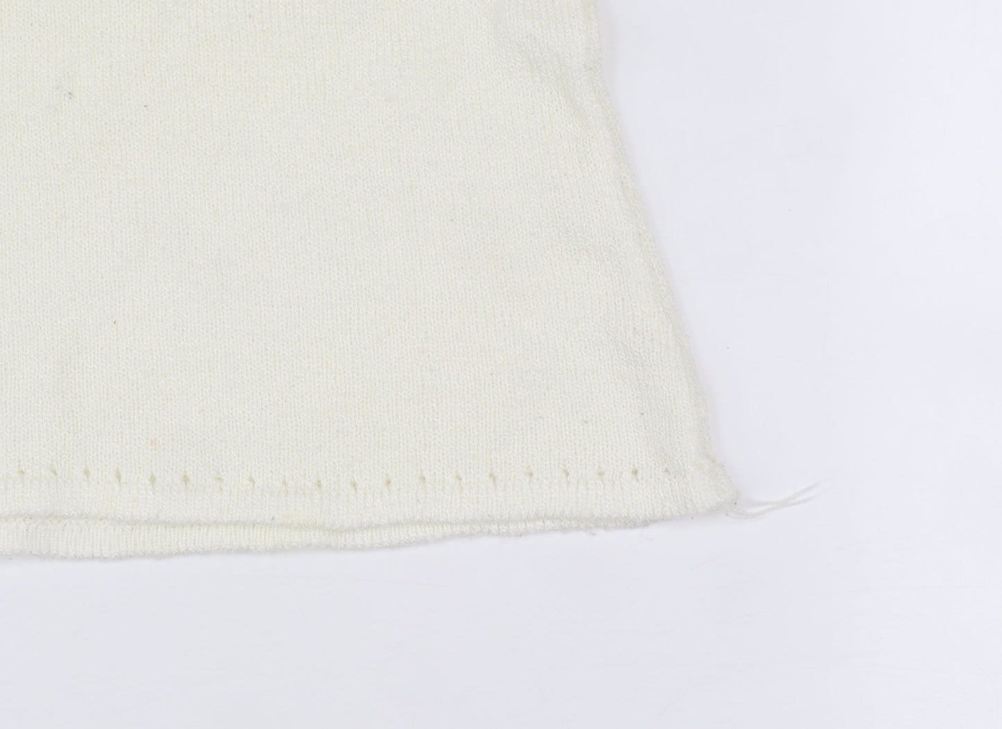 Womens UK Size S Abstract Ivory Vest Jumper