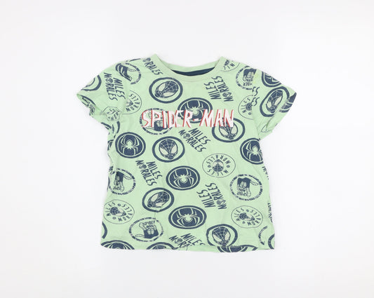 Boys UK Size 7 Years Marvel Green Basic T-Shirt