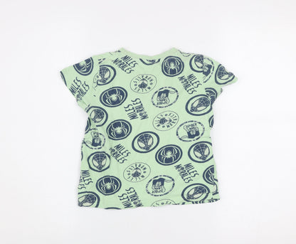 Boys UK Size 7 Years Marvel Green Basic T-Shirt