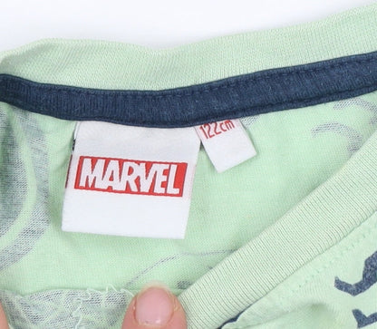 Boys UK Size 7 Years Marvel Green Basic T-Shirt