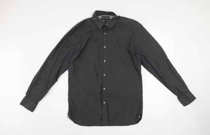 Marks and Spencer Autograph Men’s Black 15.5 Regular Fit Long Sleeve Cotton Shirt