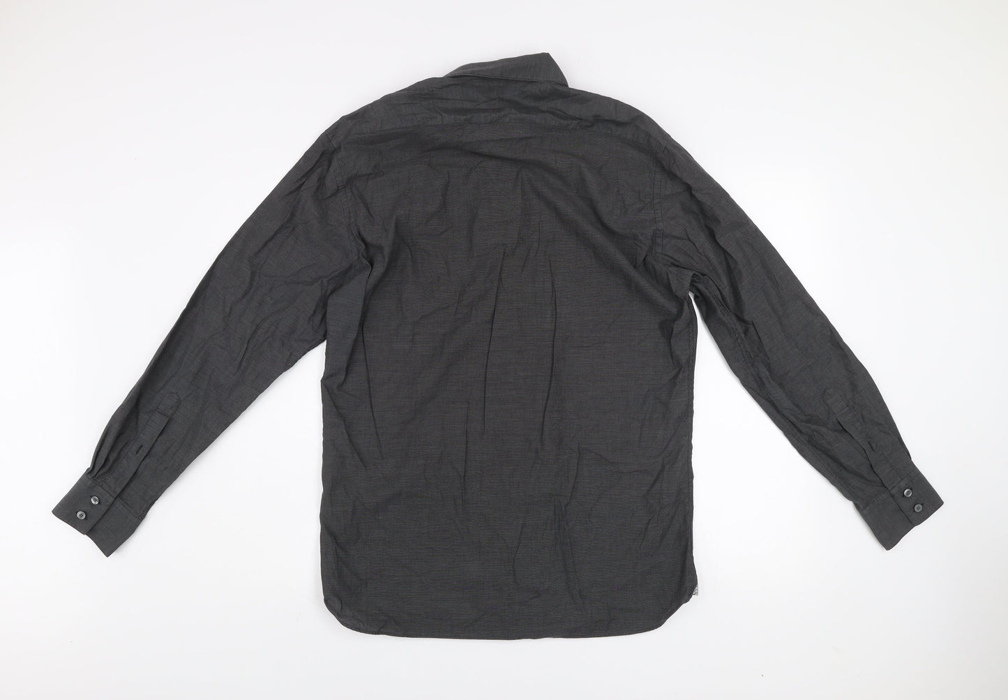 Marks and Spencer Autograph Men’s Black 15.5 Regular Fit Long Sleeve Cotton Shirt