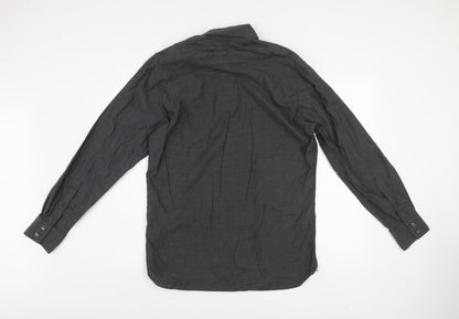 Marks and Spencer Autograph Men’s Black 15.5 Regular Fit Long Sleeve Cotton Shirt