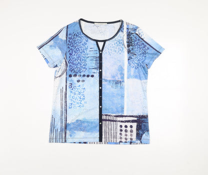 Womens UK Size 14 Kalisson Blue Jersey T-Shirt