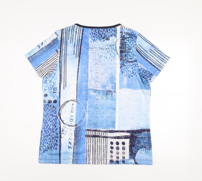 Womens UK Size 14 Kalisson Blue Jersey T-Shirt