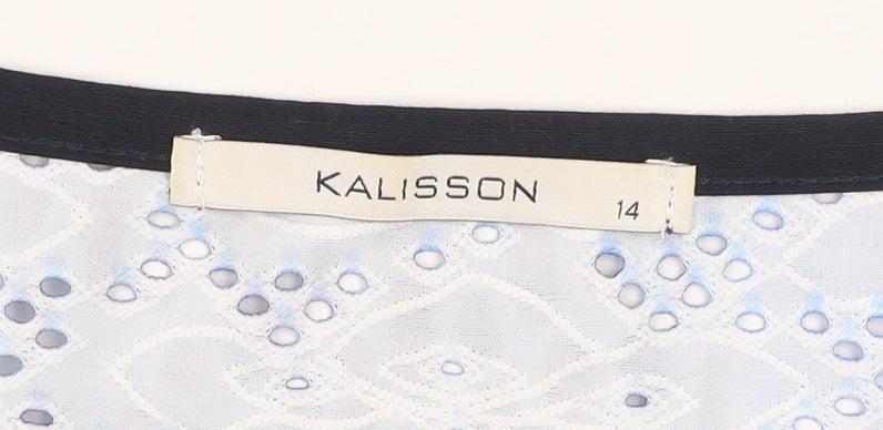 Womens UK Size 14 Kalisson Blue Jersey T-Shirt