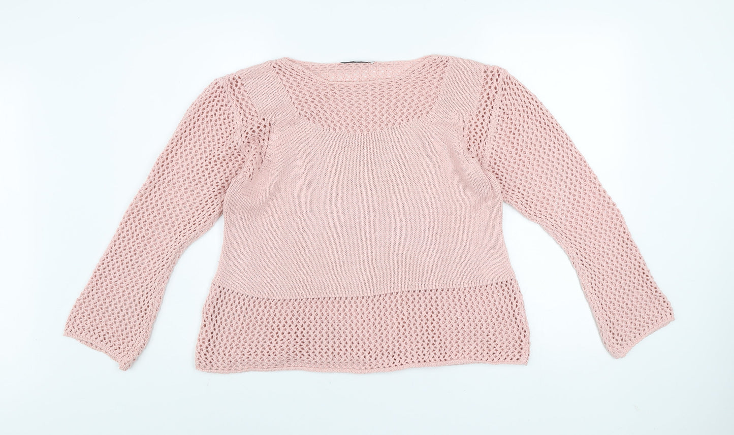 Womens UK Size L Peruzzi Pink Pullover Jumper
