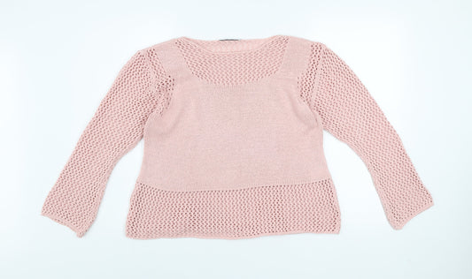 Womens UK Size L Peruzzi Pink Pullover Jumper