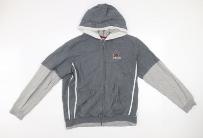 Champion Men’s Grey L Hooded Full Zip Track Jacket Cotton Blend