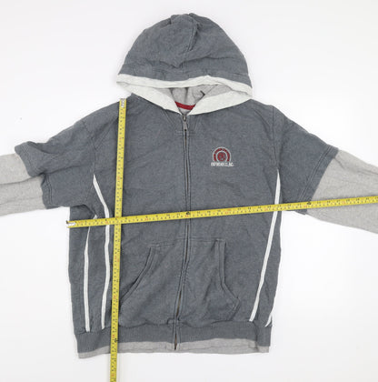 Champion Men’s Grey L Hooded Full Zip Track Jacket Cotton Blend