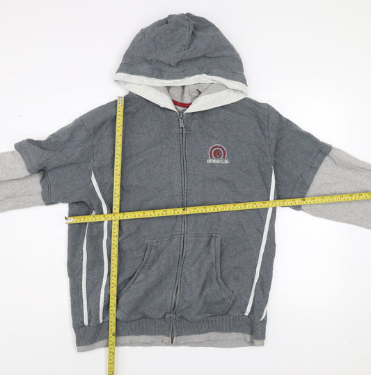 Champion Men’s Grey L Hooded Full Zip Track Jacket Cotton Blend