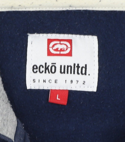 Ecko Unltd. Men's Blue Full Zip Hoodie Jacket Size L Regular Fit