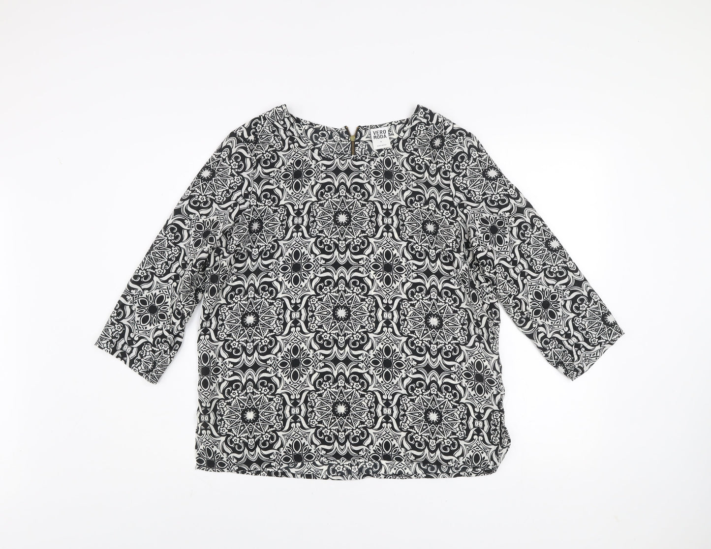 Womens UK Size M VERO MODA Black Tunic Blouse