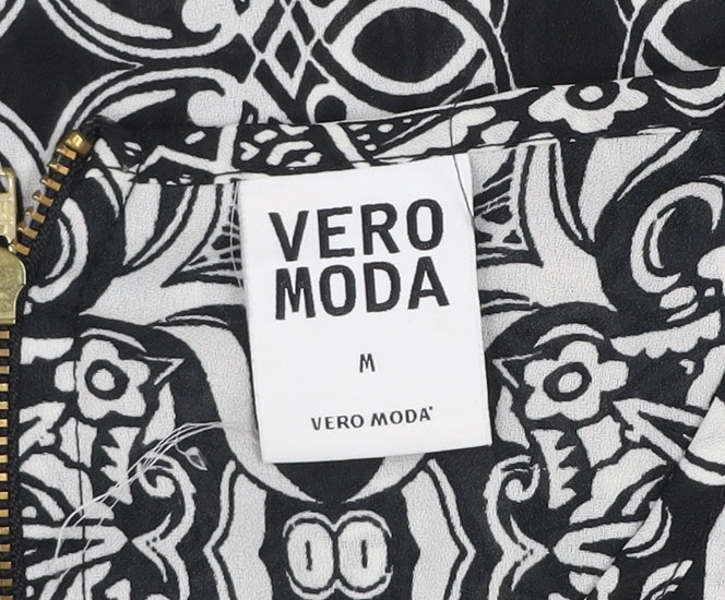 Womens UK Size M VERO MODA Black Tunic Blouse