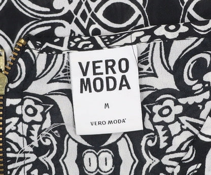 Womens UK Size M VERO MODA Black Tunic Blouse