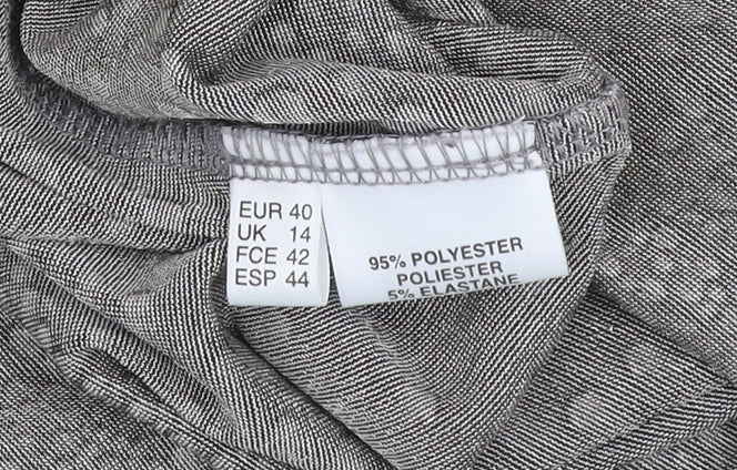 Womens UK Size 14 Fosby Grey Basic T-Shirt