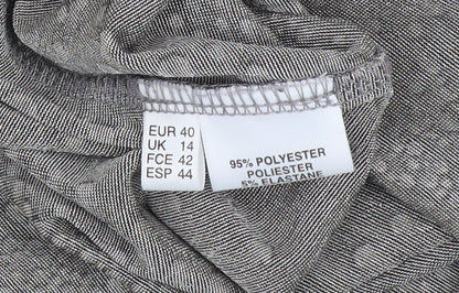 Womens UK Size 14 Fosby Grey Basic T-Shirt