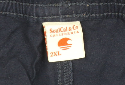 SoulCal & Co Men’s Blue 2XL Chino Shorts Elastic Waist Casual