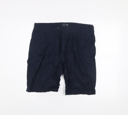 Paul Costelloe Men's Blue Linen Chino Shorts 32in Waist