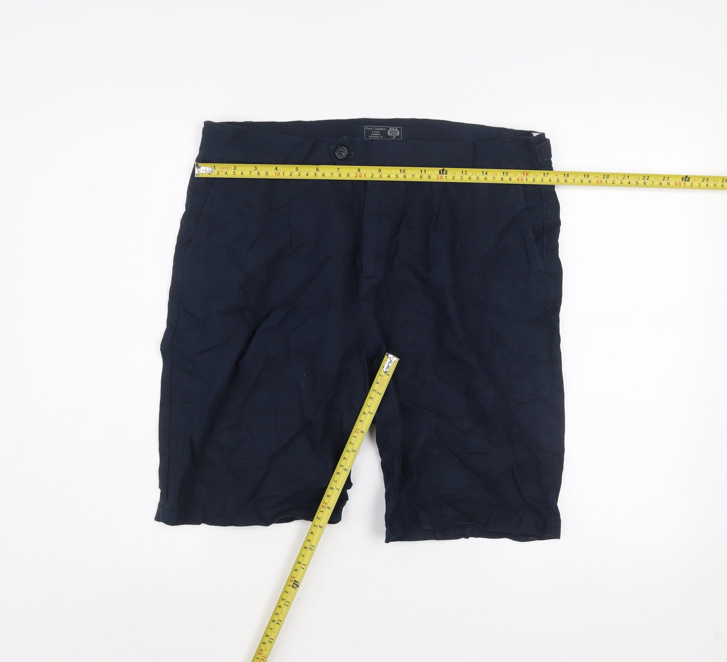 Paul Costelloe Men's Blue Linen Chino Shorts 32in Waist