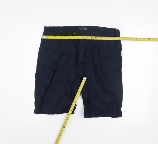 Paul Costelloe Men's Blue Linen Chino Shorts 32in Waist