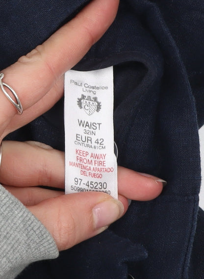 Paul Costelloe Men's Blue Linen Chino Shorts 32in Waist