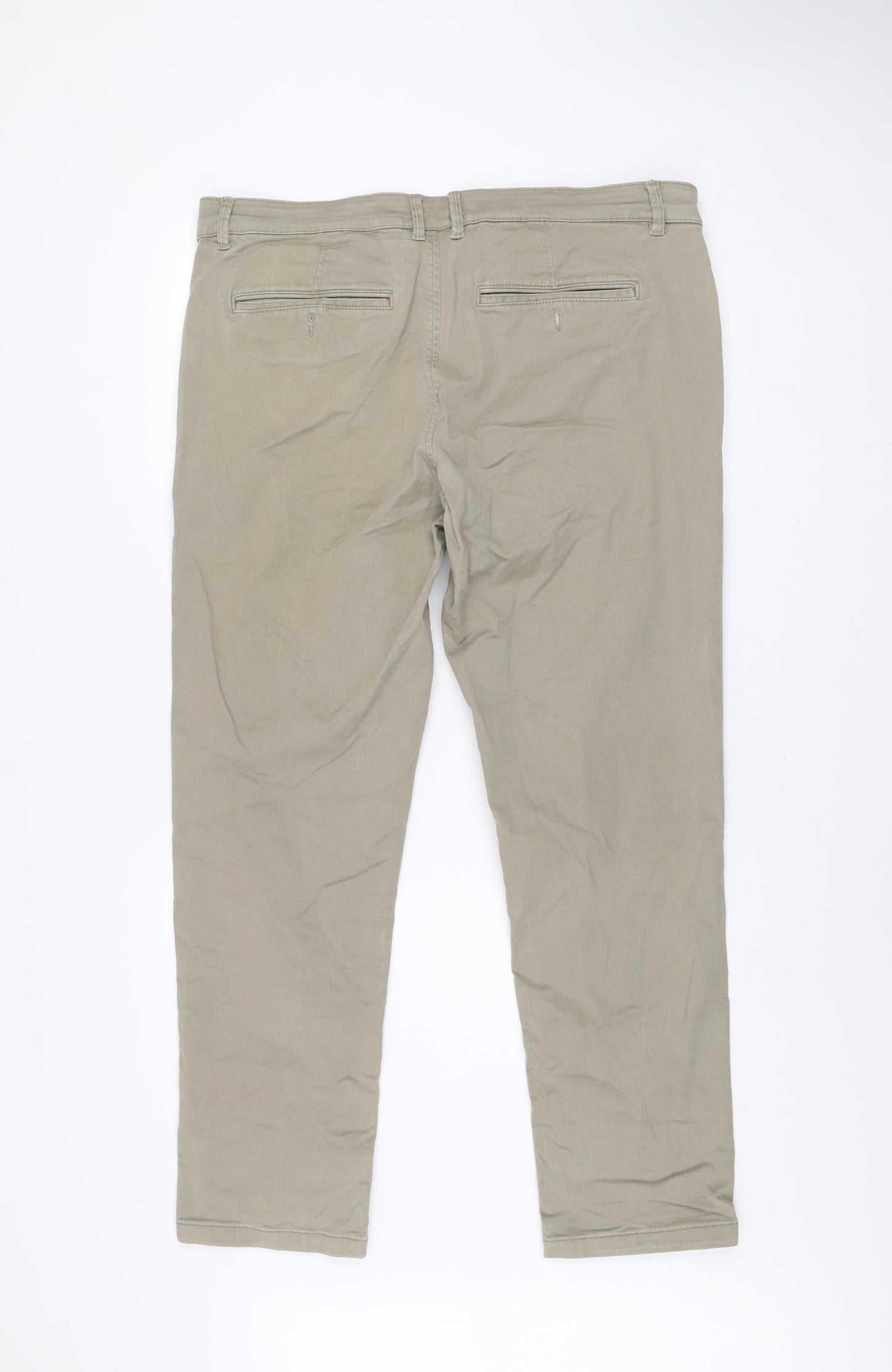 Selected Homme Men's Beige Chino Trousers W38 L34 Organic Cotton Blend