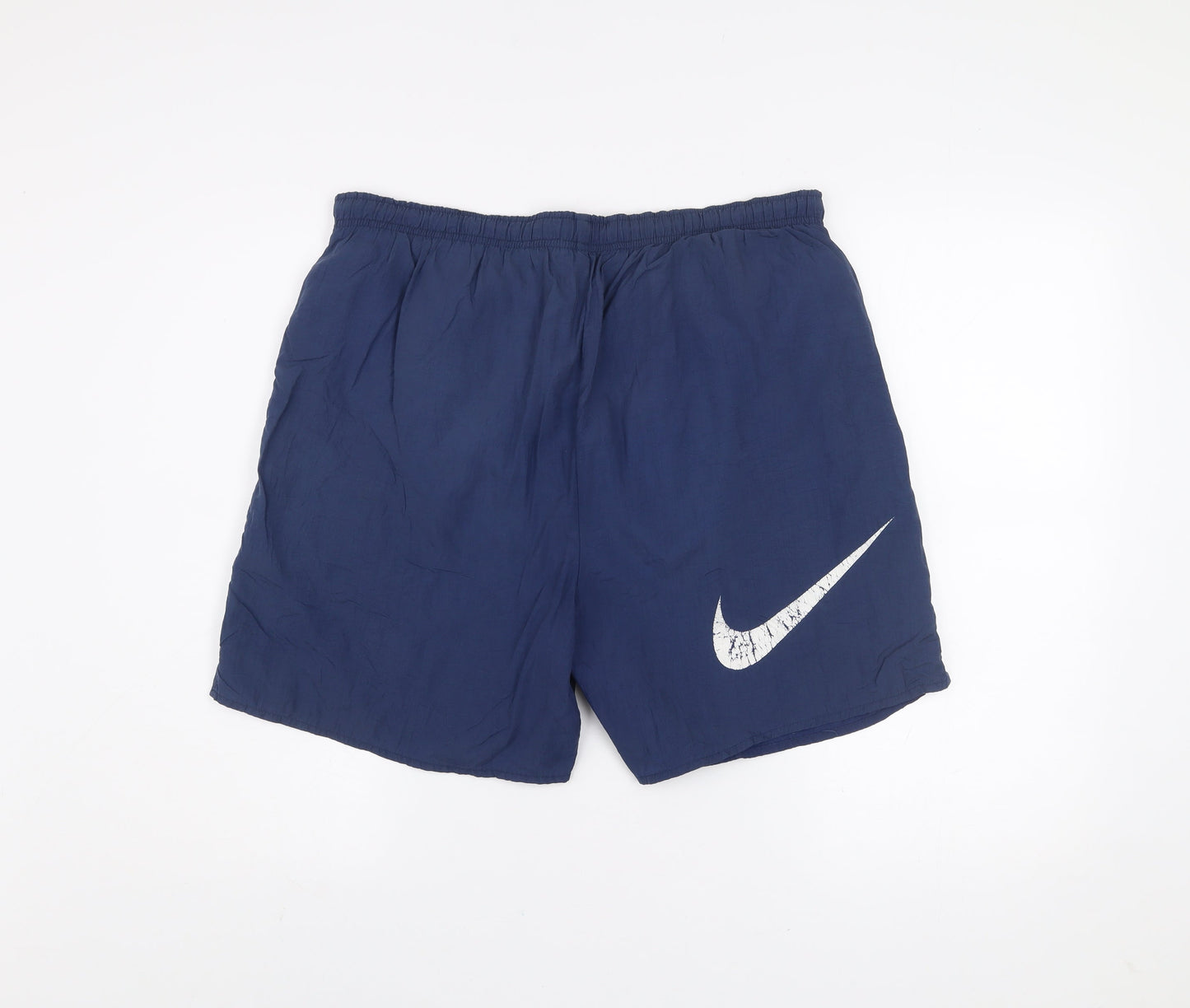 Nike Men's Blue Athletic Running Shorts L Elastic Waist Quick Dry