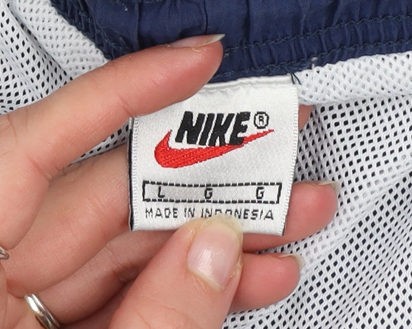 Nike Men's Blue Athletic Running Shorts L Elastic Waist Quick Dry