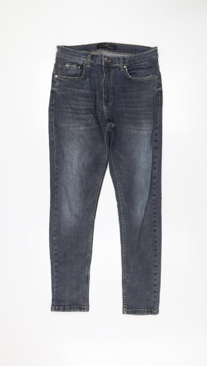 Zara Mens Blue Slim Fit Straight Denim Jeans Size 32
