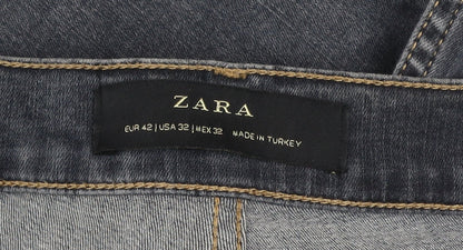 Zara Mens Blue Slim Fit Straight Denim Jeans Size 32