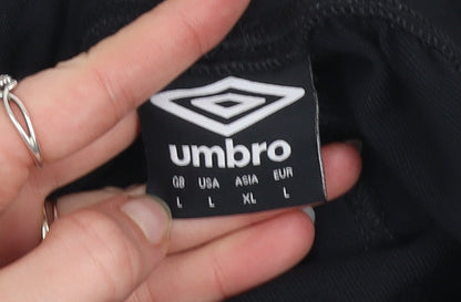 Umbro Mens Black L Track Pants Athletic Fit Quick Dry Activewear Trousers