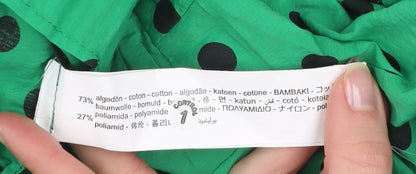 Womens UK Size S Zara Green Cropped Blouse