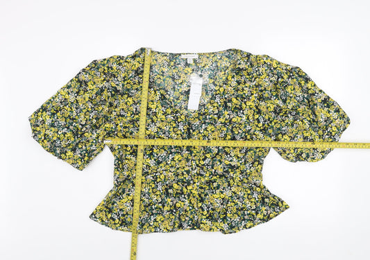 Womens UK Size 16 Topshop Multicoloured Cropped Blouse