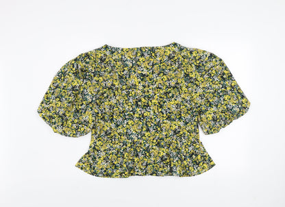 Womens UK Size 16 Topshop Multicoloured Cropped Blouse