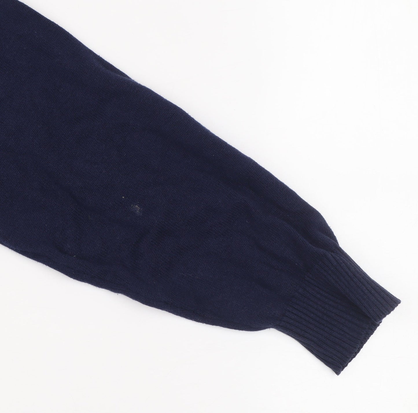 Luke Men's Blue Small 1/4 Zip Cotton Jumper High Neck Knitwear