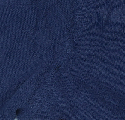 Luke Men's Blue Small 1/4 Zip Cotton Jumper High Neck Knitwear